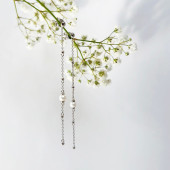 Cercei lungi cu lantisor de argint cu perle naturale albe DiAmanti SK22235E_W-G